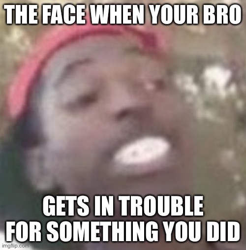 Damn that must suck ok byeeeee | THE FACE WHEN YOUR BRO; GETS IN TROUBLE FOR SOMETHING YOU DID | image tagged in the wince face | made w/ Imgflip meme maker