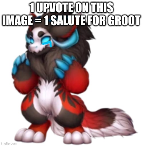 Wickerbeast | 1 UPVOTE ON THIS IMAGE = 1 SALUTE FOR GROOT | image tagged in wickerbeast | made w/ Imgflip meme maker