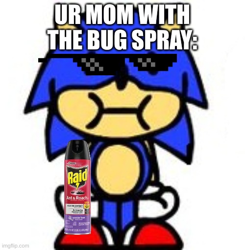 Sunky Stare | UR MOM WITH THE BUG SPRAY: | image tagged in sunky stare | made w/ Imgflip meme maker