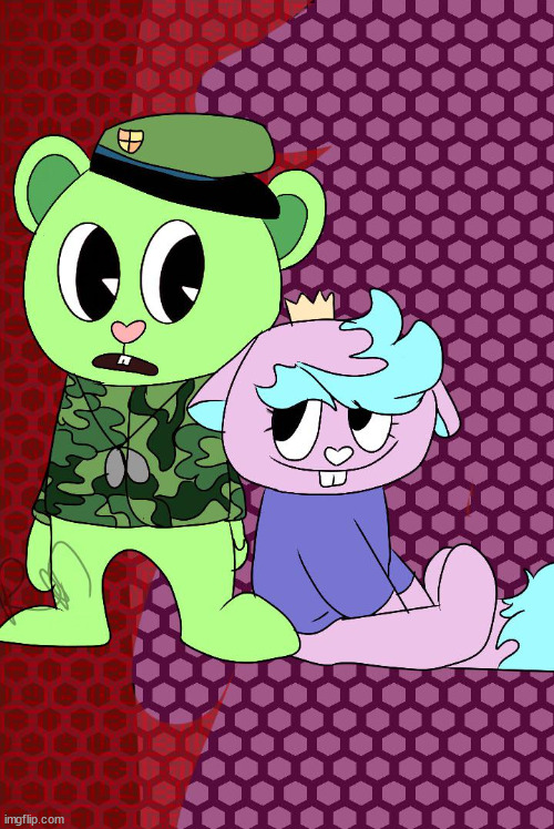 flippy x kitty drawn by beth/redditormoth | image tagged in flippy x kitty drawn by beth/redditormoth | made w/ Imgflip meme maker