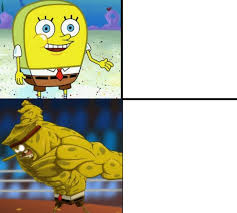 spongebob going god mode Blank Meme Template