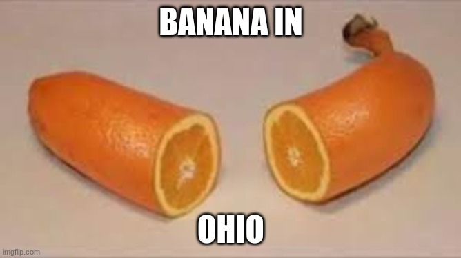 bananorange | BANANA IN; OHIO | image tagged in cursed,memes | made w/ Imgflip meme maker