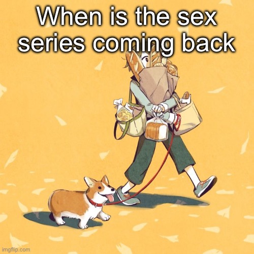 Avogado6 | When is the sex series coming back | image tagged in avogado6 | made w/ Imgflip meme maker