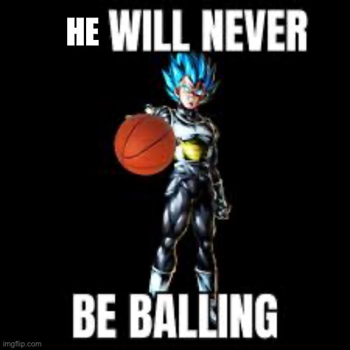 You will never be ballin | HE | image tagged in you will never be ballin | made w/ Imgflip meme maker