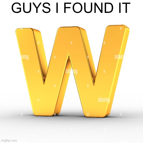 W | GUYS I FOUND IT | image tagged in bruh,lol,why are you reading this | made w/ Imgflip meme maker