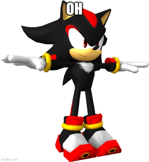 shadow the hedgehog t pose | OH | image tagged in shadow the hedgehog t pose | made w/ Imgflip meme maker