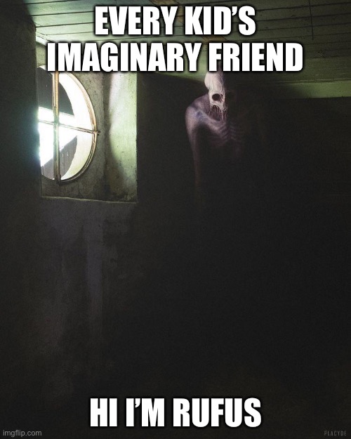 Throw the whole child out | EVERY KID’S IMAGINARY FRIEND; HI I’M RUFUS | image tagged in funny memes | made w/ Imgflip meme maker