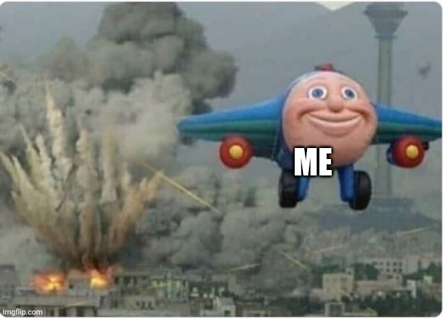 Flying Away From Chaos | ME | image tagged in flying away from chaos | made w/ Imgflip meme maker