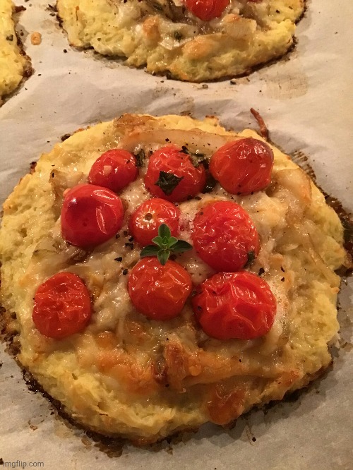 Caramelized Onion and Balsamic Tomato Tarts. | image tagged in pizza | made w/ Imgflip meme maker