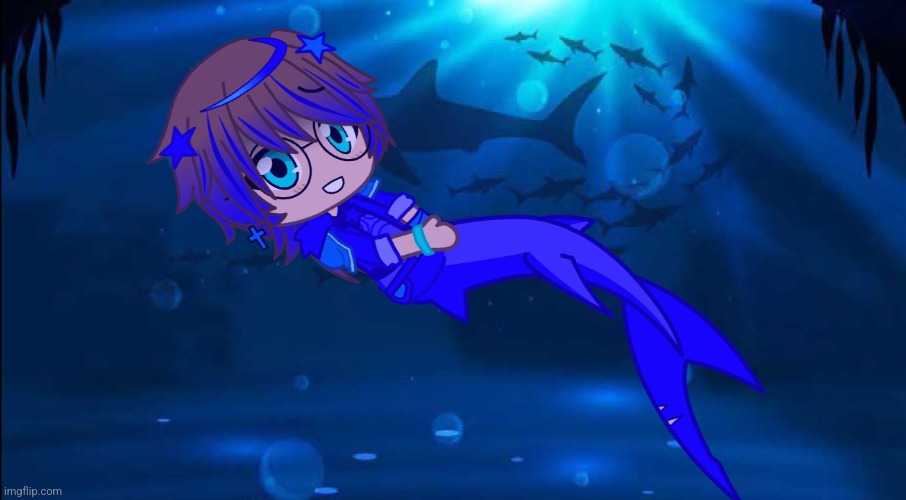 New oc: Meet Aquarius, a Non-Binary Merperson, I'll be making their brother Marcus eventually. | image tagged in gacha club,merman,oc | made w/ Imgflip meme maker