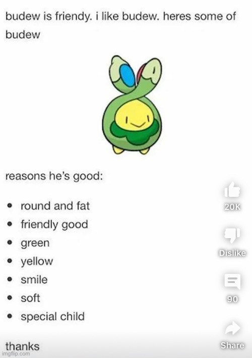 Budew <3 | made w/ Imgflip meme maker