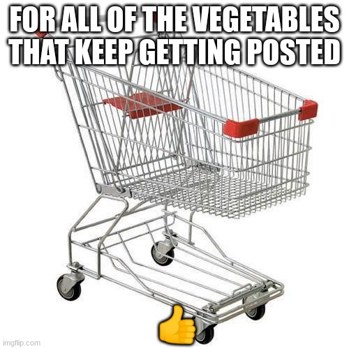 Imgflip needs this | FOR ALL OF THE VEGETABLES THAT KEEP GETTING POSTED; 👍 | image tagged in shopping cart | made w/ Imgflip meme maker
