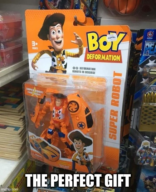 Boy deformation | THE PERFECT GIFT | image tagged in toy | made w/ Imgflip meme maker