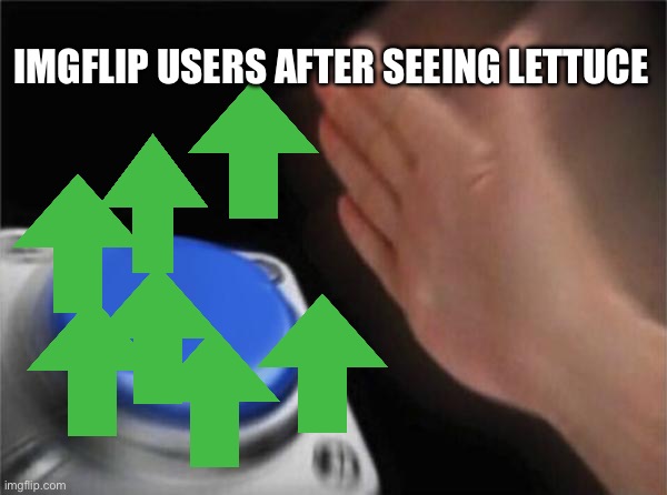 i like how food can get so popular on this website | IMGFLIP USERS AFTER SEEING LETTUCE | image tagged in memes,blank nut button,lettuce | made w/ Imgflip meme maker