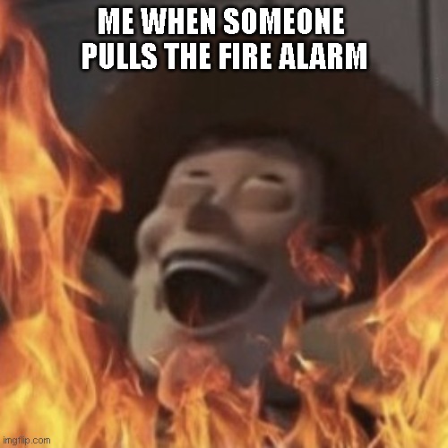 ME WHEN SOMEONE 
PULLS THE FIRE ALARM | made w/ Imgflip meme maker