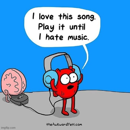 image tagged in brain,heart,music | made w/ Imgflip meme maker