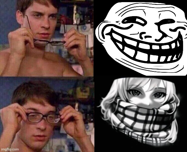 Realization | image tagged in troll face,anime,manga,ai meme,spiderman,tobey maguire | made w/ Imgflip meme maker