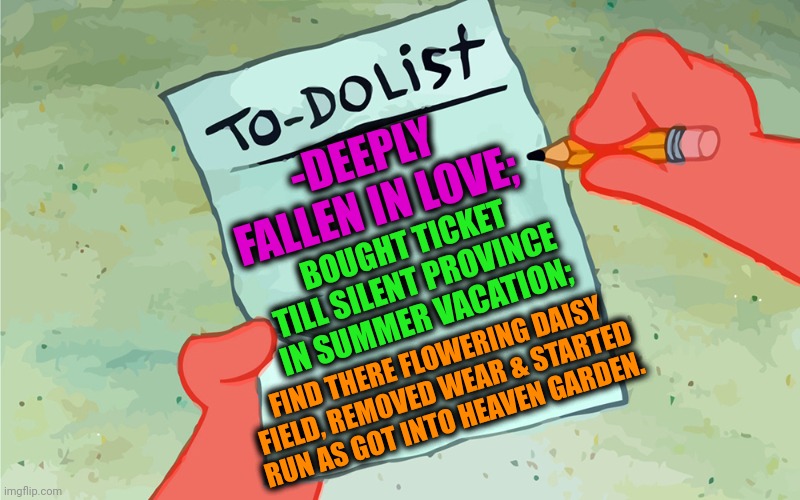 patrick to do list actually blank Meme Generator - Imgflip