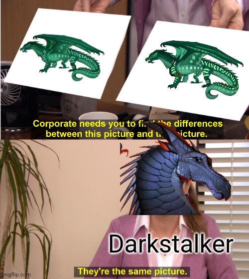Darkstalker | Darkstalker | image tagged in memes,they're the same picture,wings of fire | made w/ Imgflip meme maker
