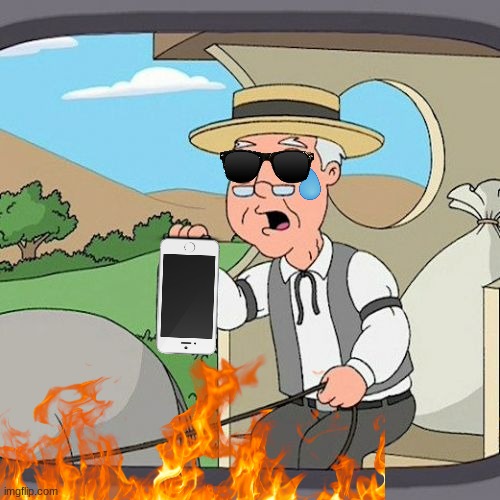 grandpa is about to drop your phone in fire. | image tagged in memes,pepperidge farm remembers | made w/ Imgflip meme maker