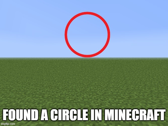 CIRCLE IN MINCRAFTT???????????????????????????????? | FOUND A CIRCLE IN MINECRAFT | image tagged in superflat | made w/ Imgflip meme maker