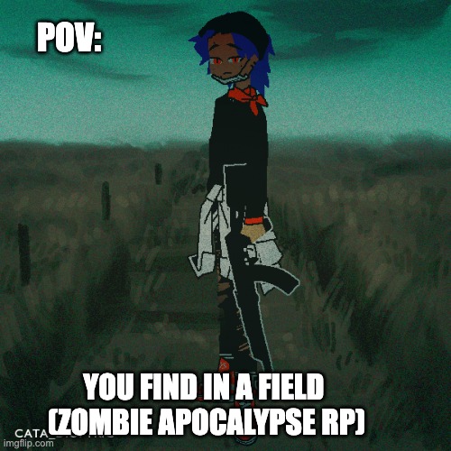 no erp or romance he is 15 and any gender is fine |no joke ocs|Triggers: death, guns, blood, cussing, suicidal & inappropriate j | POV:; YOU FIND IN A FIELD 
(ZOMBIE APOCALYPSE RP) | image tagged in yes | made w/ Imgflip meme maker