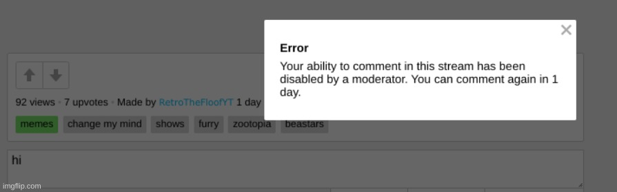 banned from furries-stream | made w/ Imgflip meme maker