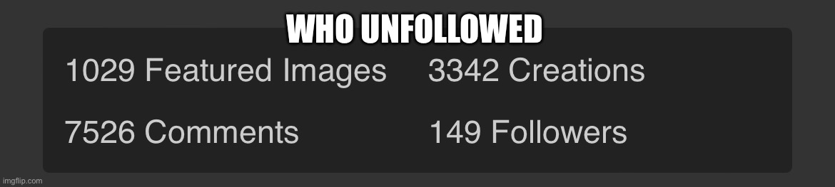 WHO UNFOLLOWED | made w/ Imgflip meme maker