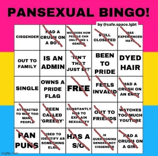 lol | image tagged in pansexual bingo | made w/ Imgflip meme maker