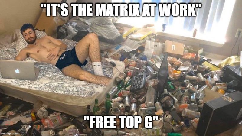 Matrix | "IT'S THE MATRIX AT WORK"; "FREE TOP G" | image tagged in the matrix | made w/ Imgflip meme maker