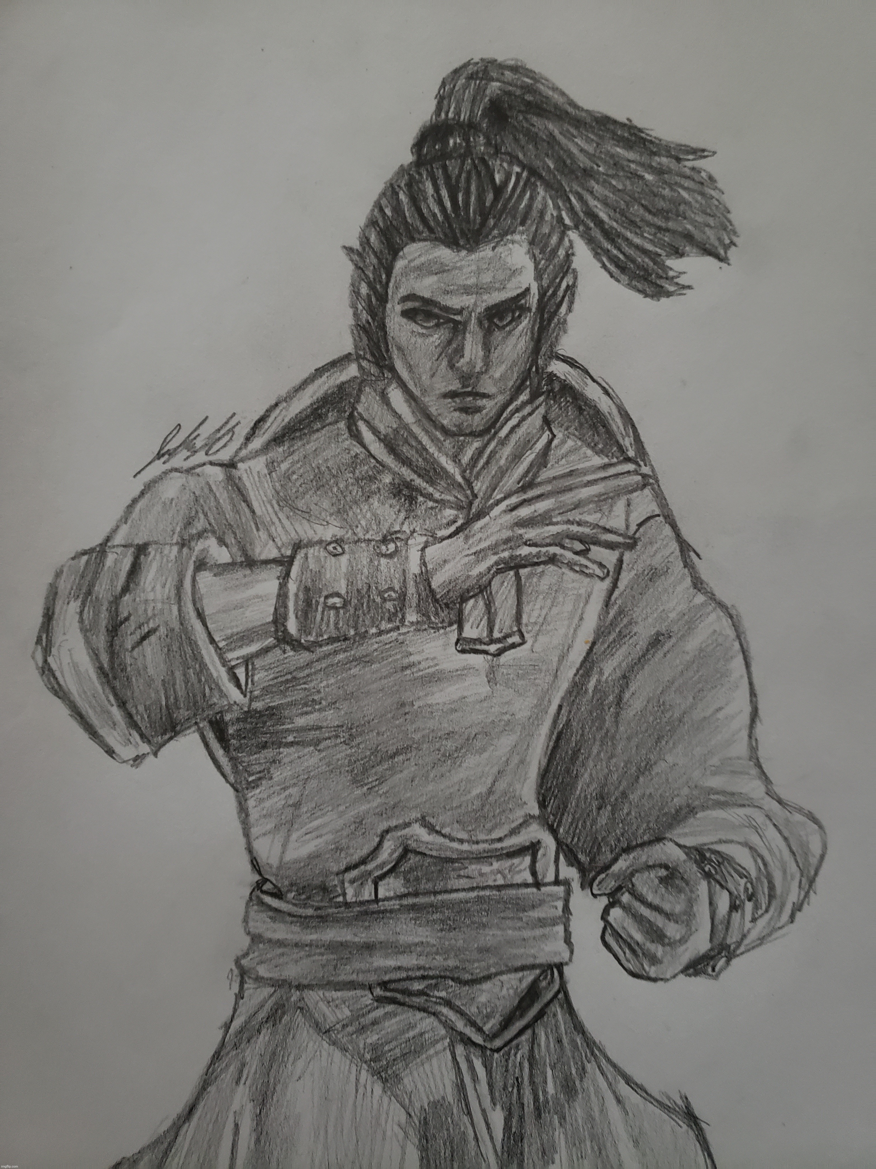 Kung Lao (Deadly Alliance) | image tagged in drawings,mortal kombat | made w/ Imgflip meme maker