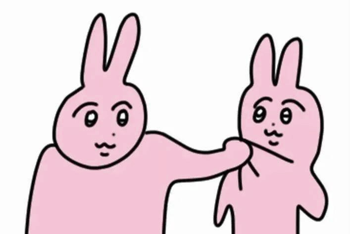High Quality pink rabbits Blank Meme Template