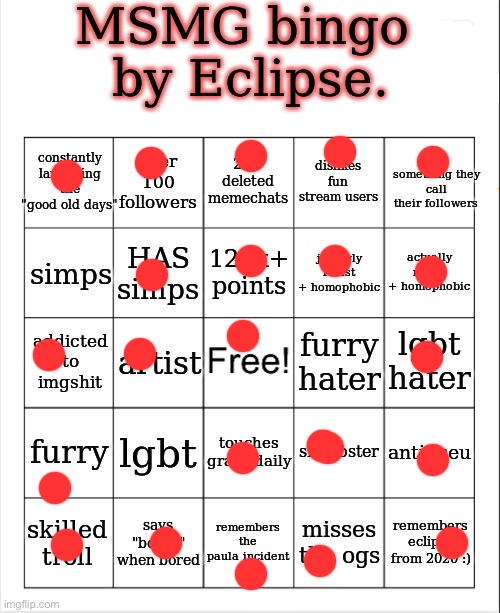 Yay i win (i call my followers giga chads by the way) | image tagged in msmg bingo by eclipse | made w/ Imgflip meme maker