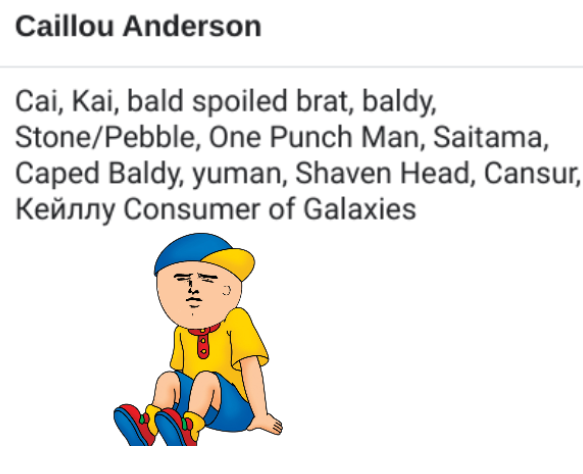 High Quality Caillou, Consumer of Galaxies Blank Meme Template