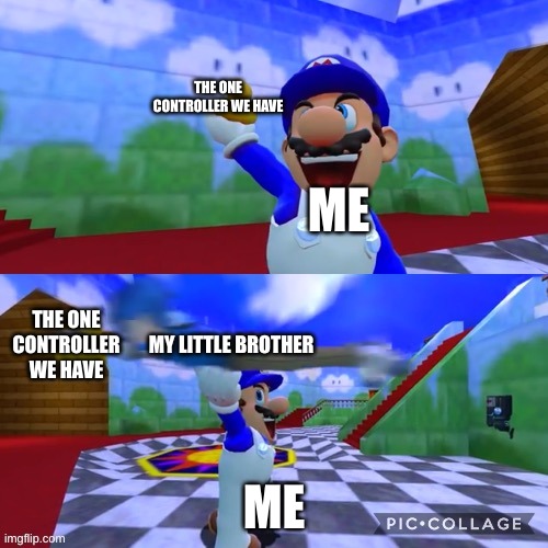 IT'S MY TURN ON DE XBOX BOI | THE ONE CONTROLLER WE HAVE; ME; THE ONE CONTROLLER WE HAVE; MY LITTLE BROTHER; ME | image tagged in smg4 holding up a duck | made w/ Imgflip meme maker