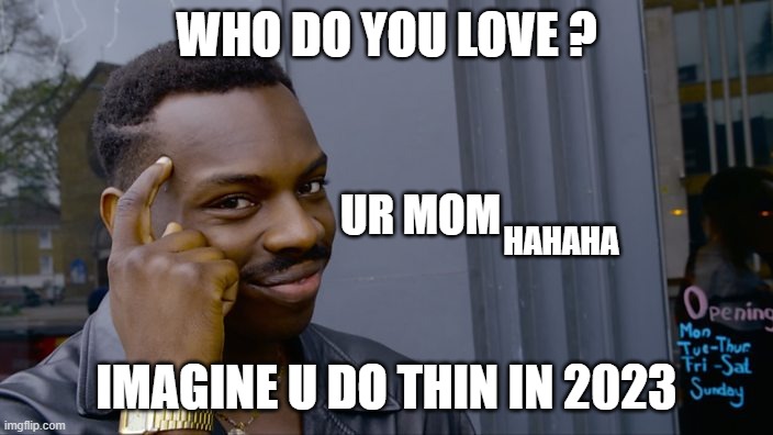 You can't if you don't | WHO DO YOU LOVE ? UR MOM; HAHAHA; IMAGINE U DO THIN IN 2023 | image tagged in you can't if you don't | made w/ Imgflip meme maker