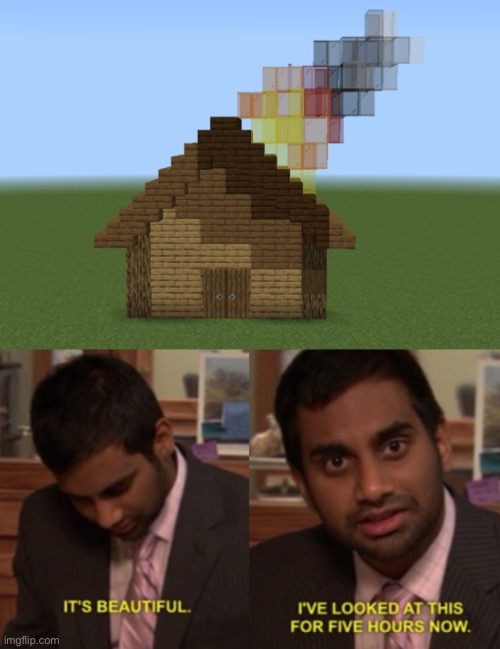 I love this Detail, 10/10 | image tagged in i've looked at this for 5 hours now,memes,minecraft,detail,disaster,house | made w/ Imgflip meme maker