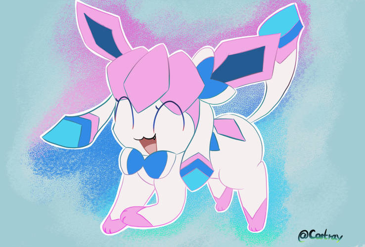 High Quality sylceon drawn by Costray Blank Meme Template