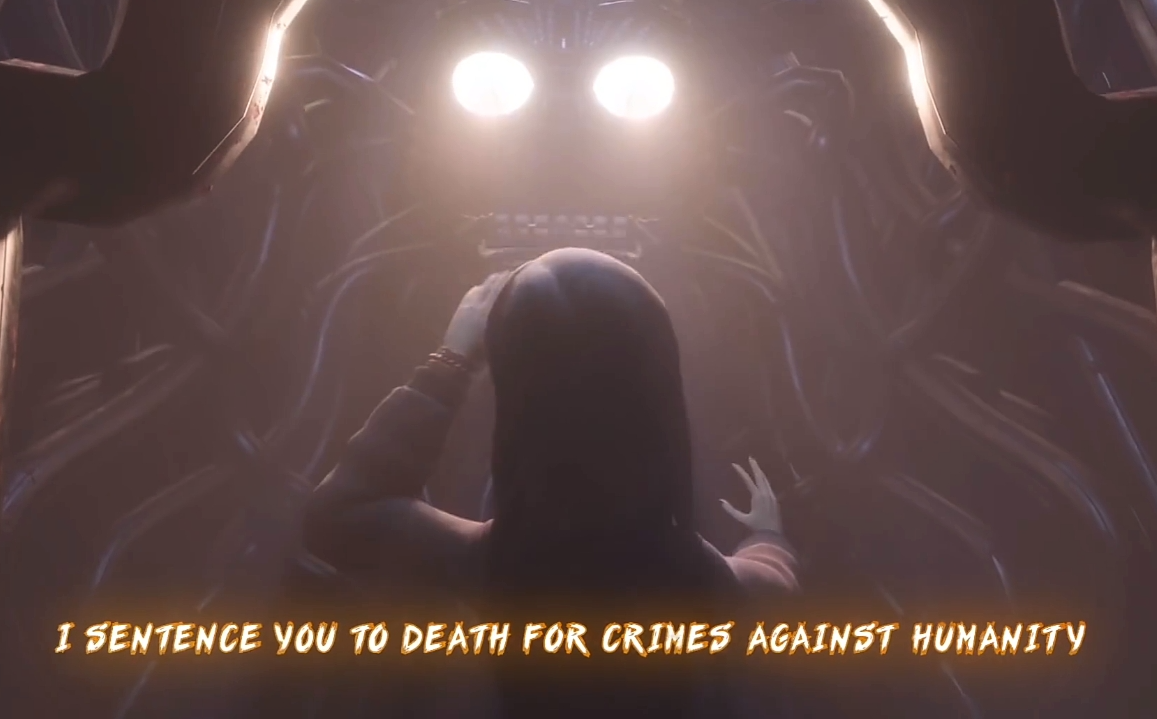 High Quality I sentence you to death for crimes against humanity Blank Meme Template