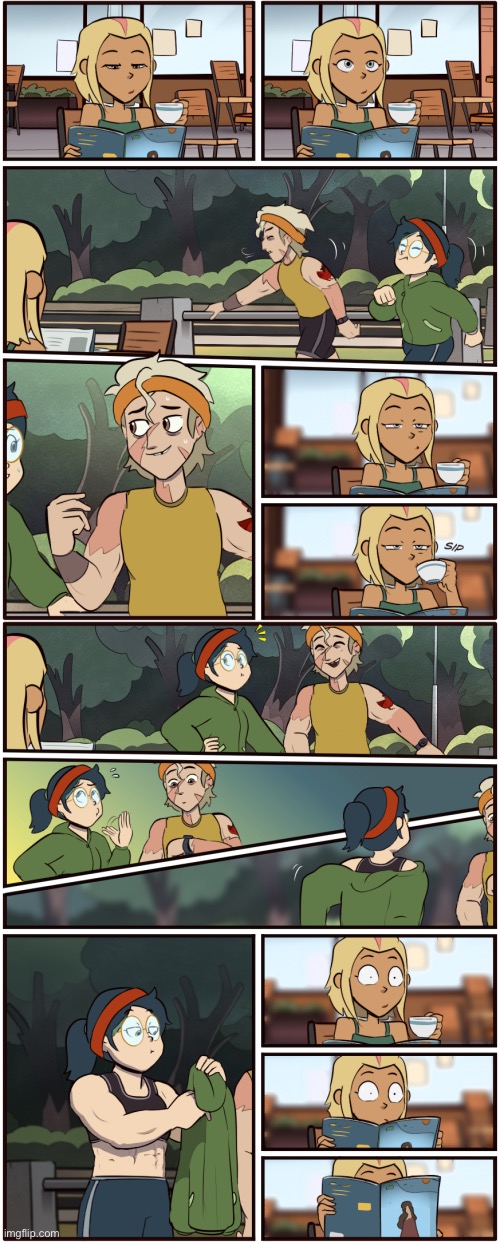 Morning Mark | image tagged in comics,the owl house,willow,hunter | made w/ Imgflip meme maker