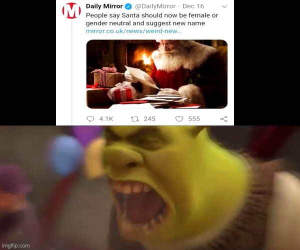 . | image tagged in shrek screaming | made w/ Imgflip meme maker