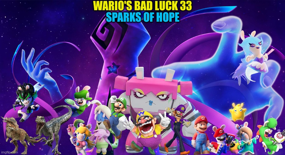 Wario's Bad Luck 33.mp3 |  WARIO'S BAD LUCK 33; SPARKS OF HOPE | image tagged in wario dies,wario,crossover,too many tags | made w/ Imgflip meme maker