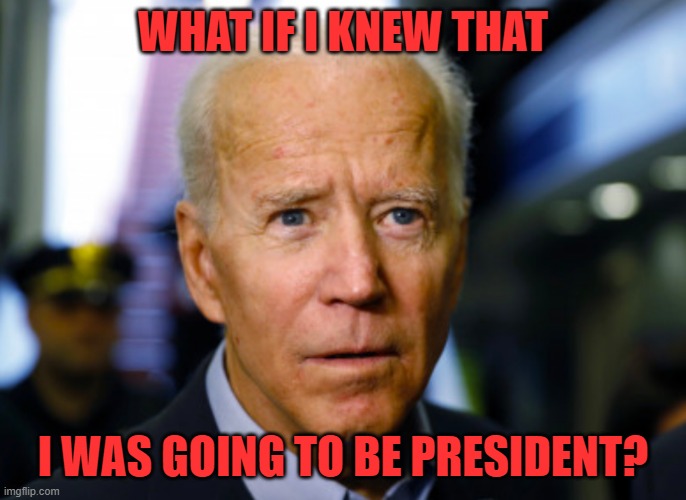 Joe Biden confused | WHAT IF I KNEW THAT I WAS GOING TO BE PRESIDENT? | image tagged in joe biden confused | made w/ Imgflip meme maker