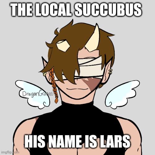 Ask him a question if ya want | THE LOCAL SUCCUBUS; HIS NAME IS LARS | made w/ Imgflip meme maker