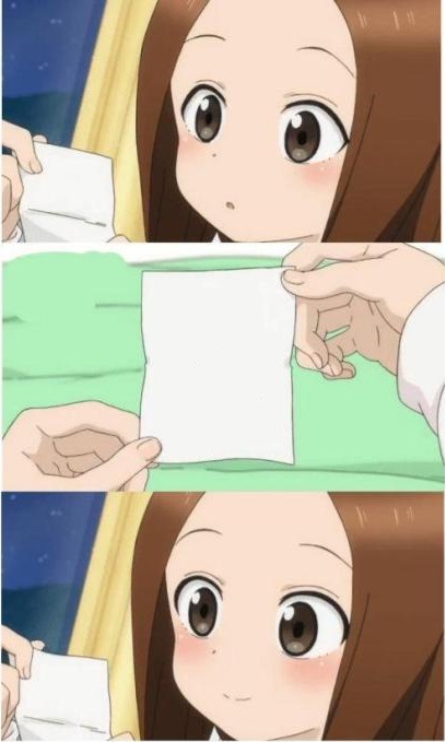 High Quality Takagi reading note Blank Meme Template