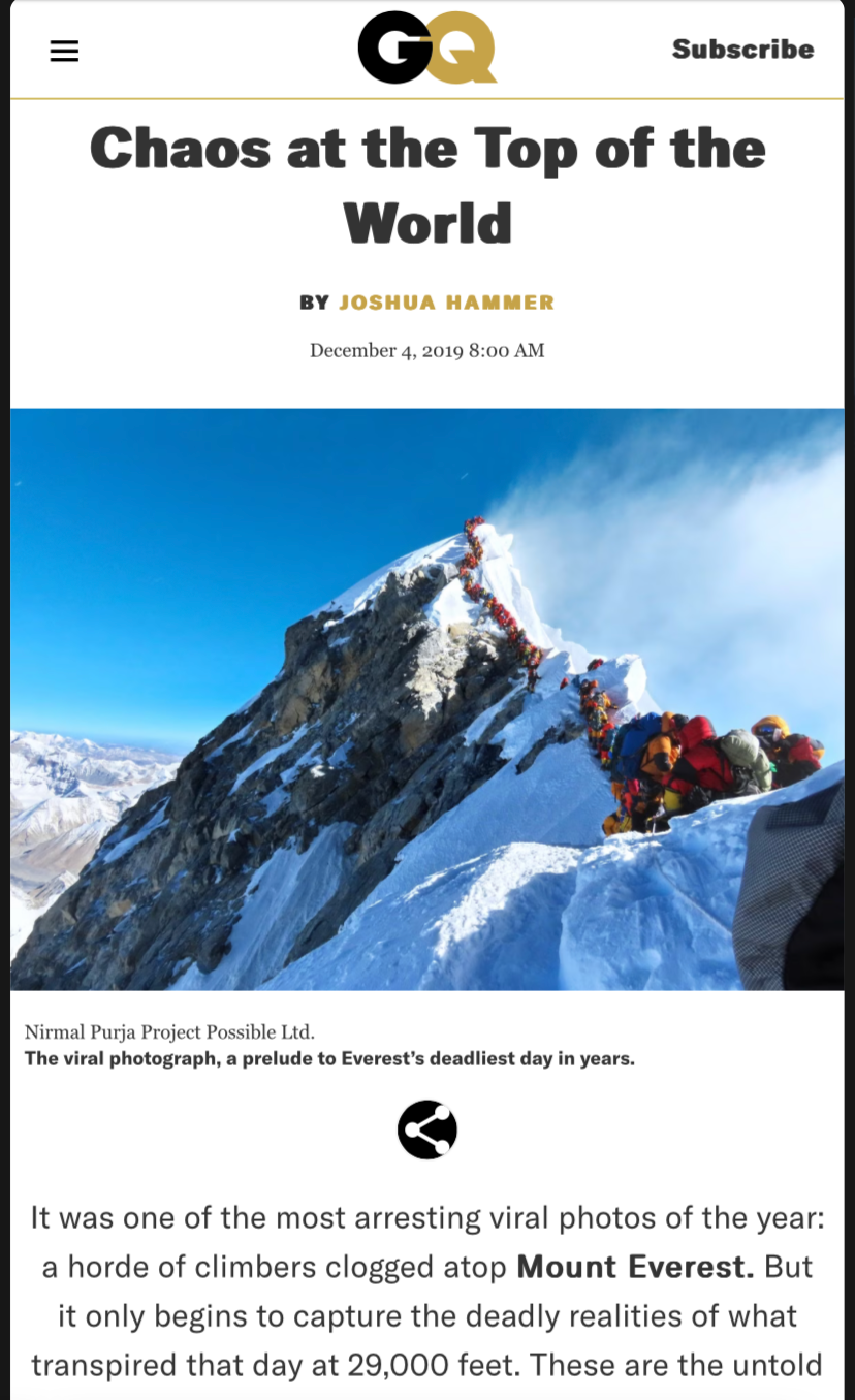 Top of Mt. Everest Blank Meme Template