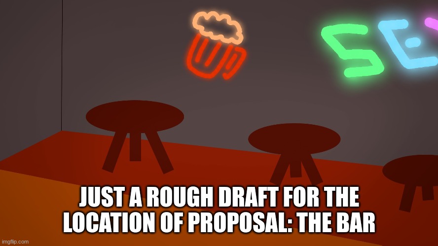 JUST A ROUGH DRAFT FOR THE LOCATION OF PROPOSAL: THE BAR | made w/ Imgflip meme maker