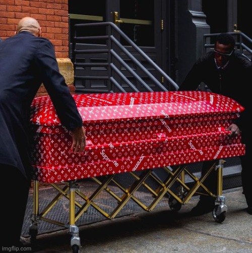 Louis Vuitton x Supreme Coffin | image tagged in louis vuitton x supreme coffin | made w/ Imgflip meme maker