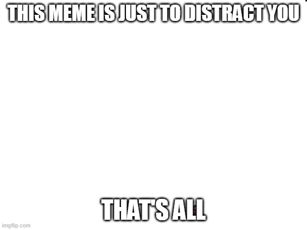 Definitely blank | THIS MEME IS JUST TO DISTRACT YOU; THAT'S ALL | image tagged in blank,meme | made w/ Imgflip meme maker
