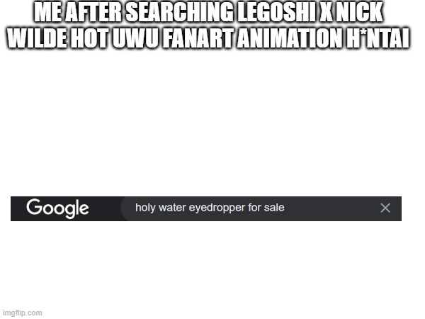 ahem.... | ME AFTER SEARCHING LEGOSHI X NICK WILDE HOT UWU FANART ANIMATION H*NTAI | made w/ Imgflip meme maker